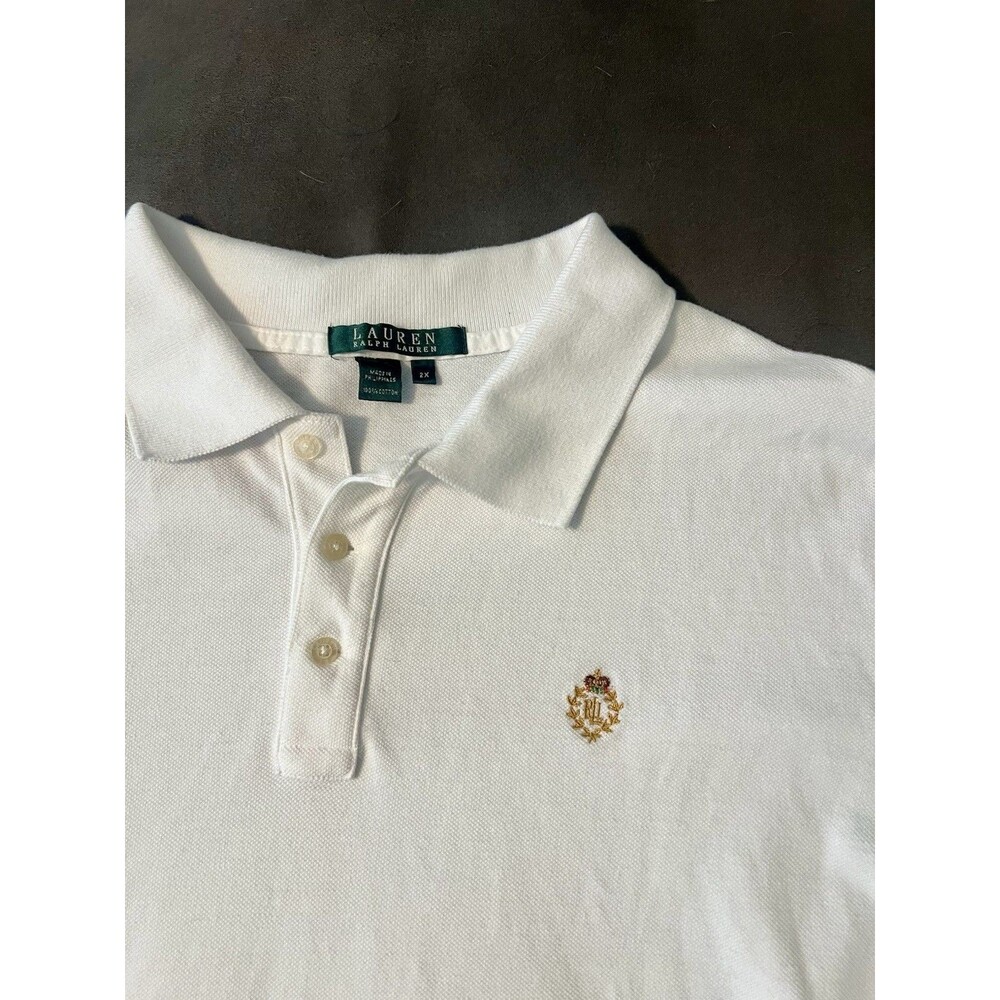 Polo Ralph Lauren Shirt Men’s XXL White Crest Preppy Short Sleeve Old Money